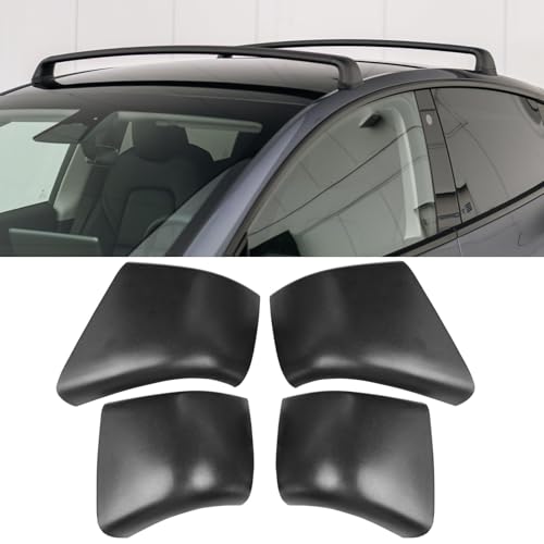 Jaronx Compatible with Tesla Model Y Roof Rack Cover Rail End Shell 2020-2023, 4PCS Roof Rack Luggage Cross Bar Covers for Tesla Model Y Replace 1518242-00-B 1518243-00-B 1518249-00-B 1518250-00-B