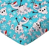SheetWorld 100% Cotton Percale Fitted Crib Toddler Sheet 28 x 52, Frozen Olaf, Made in USA