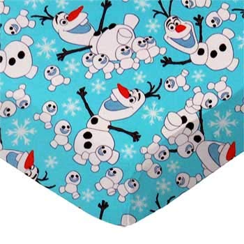 SheetWorld 100% Cotton Percale Fitted Crib Toddler Sheet 28 x 52, Frozen Olaf, Made in USA