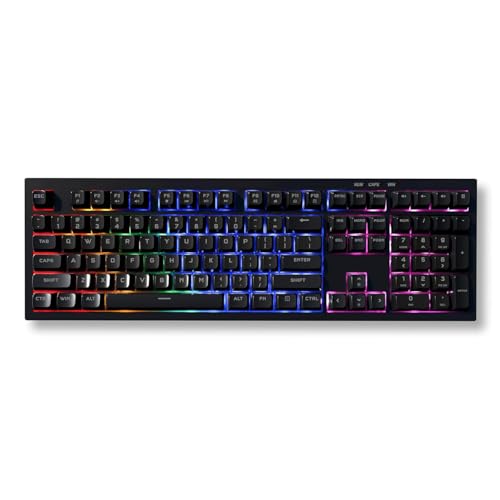 Image of AZOTH Titan Black 108 Keys Gaming Membrane Keyboard, RGB Backlit, Trimode 2.4G Wireless Bluetooth & Wired, Type C Detachable, 2000mAh Battery, Double Injection Keycaps, for PC Mac Laptop Desktop