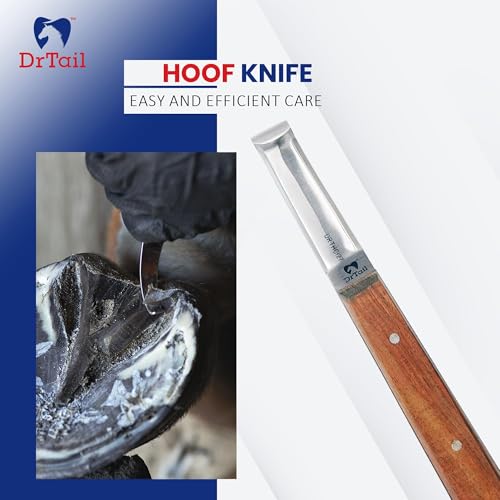 Image of Hoof Knife Farrier Tool - Stainless Steel Knife for Horses, Goats & Livestock Best Right-Left Handed Knife Narrow, Farrier & Hoof Cleaning Tool
