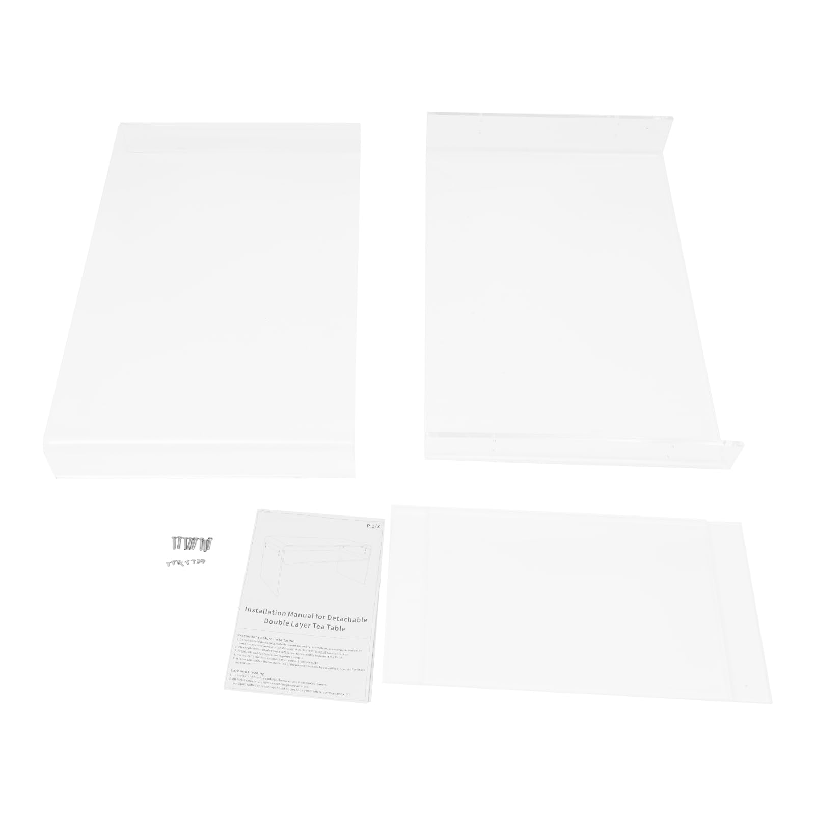 Acryl Beistelltisch Couchtisch Coffee Table Wohnzimmertisch, Moderner Transparenter Wohnzimmer Tisch Tragkraft 60 kg, für Kaffee, Bücher, Snacks und Tassen, 88 x 58 x 18 cm