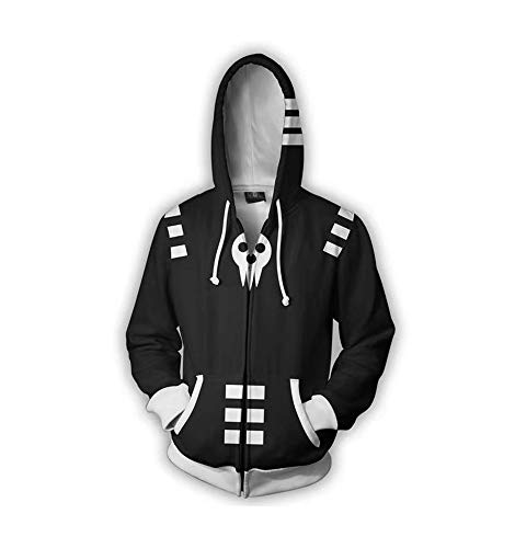 Anime Cartoon Cosplay Death The Kid Hoodie 3D Printed Jacke (Medium, Schwarz) Cover