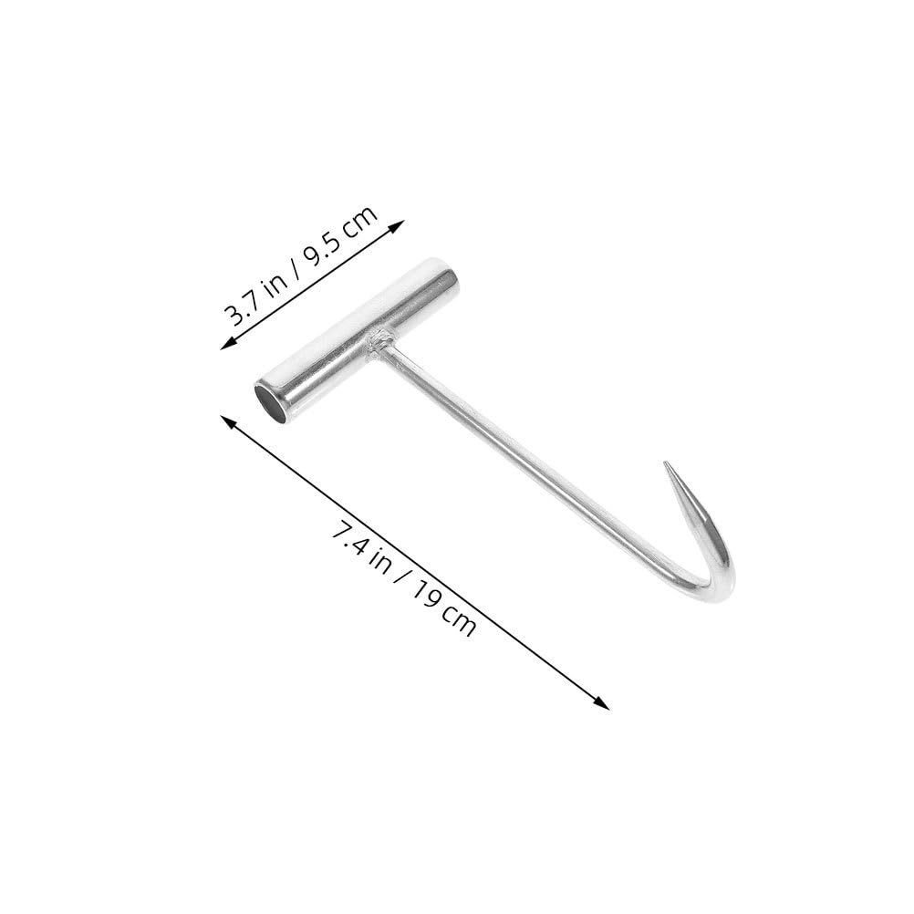 Ganci per Carne Manico Ergonomico a Forma di T in Acciaio Inossidabile 5 Pezzi Presa Sicura per Macelleria Cucina Ristorante Barbecue