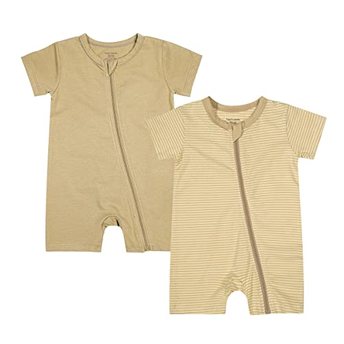 Image of Teach Leanbh Baby Boys or Girls 2 Pack Pajamas Cotton Short Sleeve Zipper Romper Jumpsuits Sleep and Play 3-24 Months …