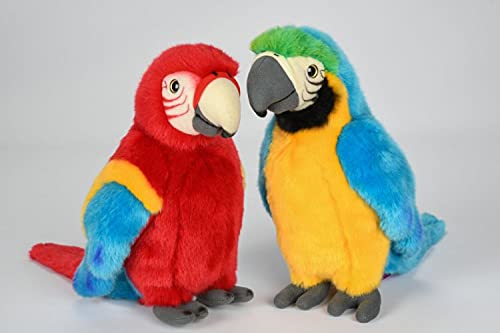 Teddys Rothenburg Kuscheltier Papagei stehend rot/blau/gelb 28 cm Plüschpapagei Plüschvogel by Uni-Toys – Bild 4