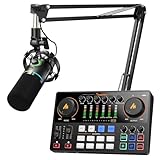 MAONO Podcast Equipment Bundle: Audio Interface and USB/XLR Dynamic Mic with Dual XLR Input, Quick to Mute, Noise Reduction, 8 Customize soundpads for Podcast Recording, Streaming, YouTube