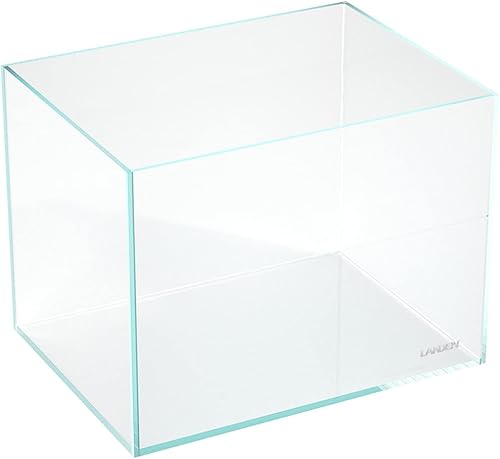 Miniatura 157 de LANDEN Tanque de acuario de hierro bajo sin borde de 25C de 3.7 galones, 9.84 x 9.84 x 9.84 pulgadas de alto, 0.197 in de grosor con alfombrilla