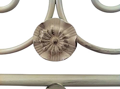 Sisa Srl, Struttura Letto Matrimoniale Ferro Battuto, Modello Laura, Colore Beige Anticato (Con Sfumature Oro), 170X120X195 Cm, 100% Made In Italy - 4