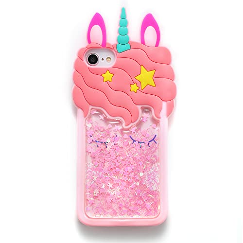 Quicksand Unicorn Case for iPod Touch 7/Touch 5 6,3D Cute Case for Women Girls Teens Kids,Kawaii Lovely Bling Flow Liquid Quicksand Unicorn Gift Soft Silicone Case for iPod Touch 7/Touch 6/Touch 5