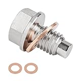 M12 x 1.75 Oil Drain Plug, Stainless Steel Magnetic Oil Drain Plug with Neodymium Magnet Fits for Chevy GMC Jeep Buick Cadillac Lincoln Ford Mazda Mercury And More Vehicles