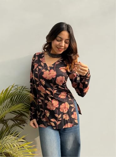 Image of ANNI Designer Cotton Short Kurti for Women | Stylish Kurti | Short Kurti Top | Casual Kurta for Women | Comfortable Cotton Kurtis for Womens