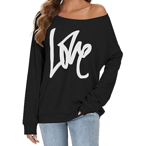 Florynova Women's Off One Shoulder Sweatshirt Cover