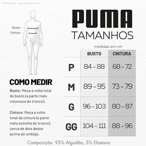 PUMA Top Nadador Basico Cotton Algodão Elástico 30MM Feminino Adulto, Preto, GG