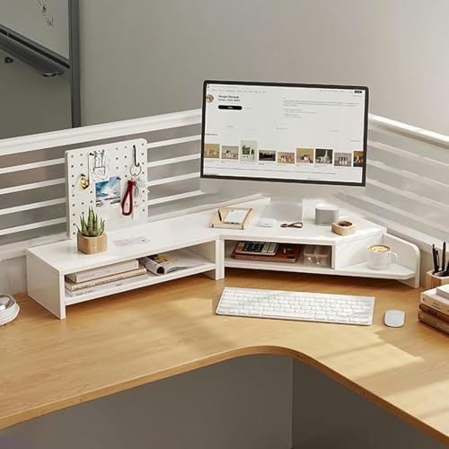 Organisateur de bureau d'angle pour double écran idéal pour le télétravail