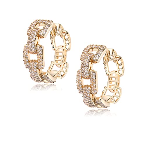 Metmolley Silver Colorful Hoop Earrings For Women Gold Crystal Cz Square Hoop Earrings For Girls (White) #TOP5