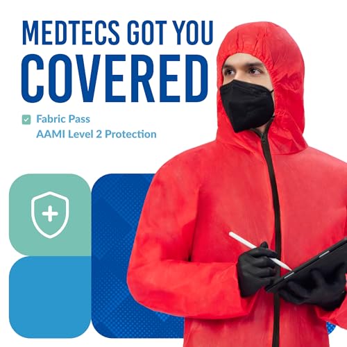 Image of Medtecs Hazmat Suits - 6 Sizes Options - Disposable Coveralls Suit, Medical Protective Coverall PPE Hazmat Suits