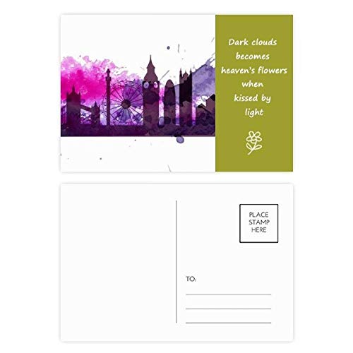 Cartes postales Londres violet aquarelle pour partager vos plus doux souvenirs