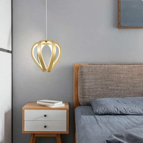 Lampe suspendue en fer doré QTHWB en cœur pour un foyer rempli d'amour