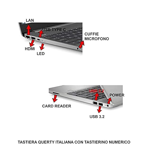 HP Notebook 250 G8 Intel Core i3-1115G4 4.1Ghz 11Gen. Display 15,6" Hd, Ram 8Gb Ddr4, Ssd 256Gb Nvme,Hdmi,Lan,Bluetooth,Webcam,Windows 11, Antivirus,Silver