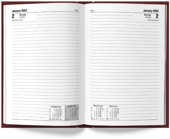Martello A4 Hardcover 2 Pages Per Day 2023 Classic Planner Diary X1