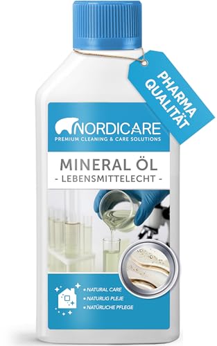 Nordicare Natur Mineralöl 500ml in Lebensmittelqualität - Universal Mineral Öl für Haushalt Pflege & Technik - Mineral Oil Mineralisches Holz Öl farblos & geruchsfrei