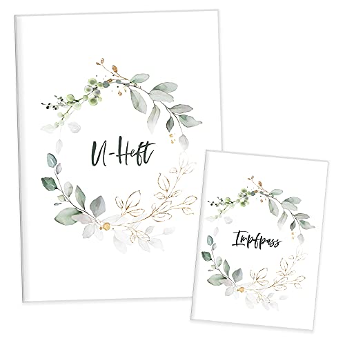 HIMMEL.HERZ.PAPIER® Funda para cartilla de vacunación con funda para cartilla de vacunación, juego de 3 piezas, funda de alta calidad para cuaderno de exámenes y cartilla de vacunación de tu hijo,