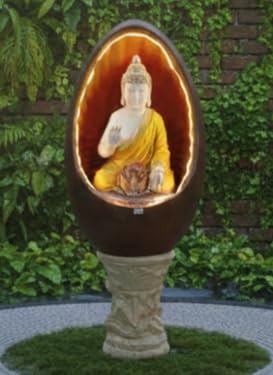 Image of Buddha Water Fountain with LED Lights 4 FT | Indoor Outdoor Decorative Showpiece for Home, Office & Garden Decor
