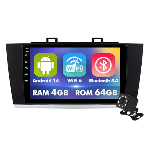 4+64GB 9 Inch Touchscreen Android 14 Car Radio Stereo for Subaru Outback Legacy 2015-2018 with CarPlay/Android Auto Car Radio, Support WiFi 6, Bluetooth,5.4, Backup Camera, SWC by ISUDAR - Used condition - CA$181.99
