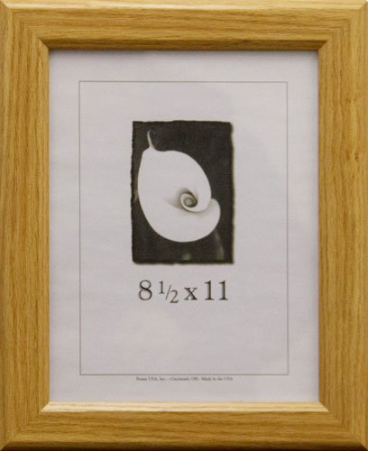Frame USA American Hardwood Series 8.5x11 Picture and Photo Frames (Wheat Oak) | Choose Size and Color