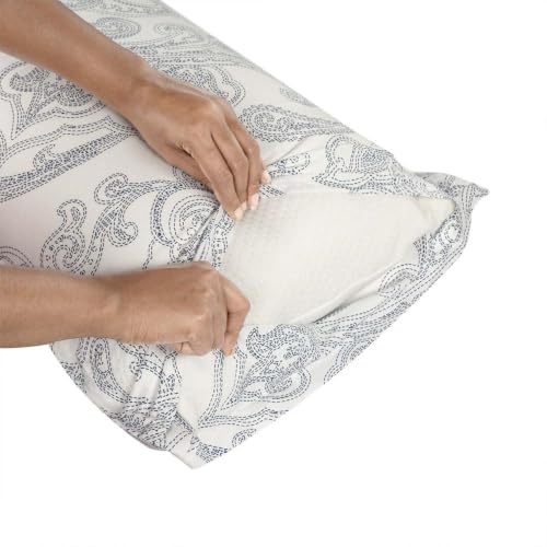 Image of Wakefit 100% Cotton Pillow Cover Set of 4 | 200 TC Soft & Breathable Pillow Cases | Standard Size 18 x 27 Inch | Skin Friendly, Durable & Gentle Machine Washable | Paisley