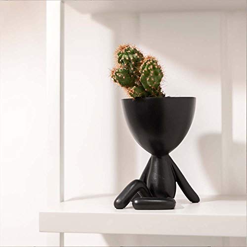 Vaso Decorativo em poliresina - Preto - 14x10x10,5 cm - Mart