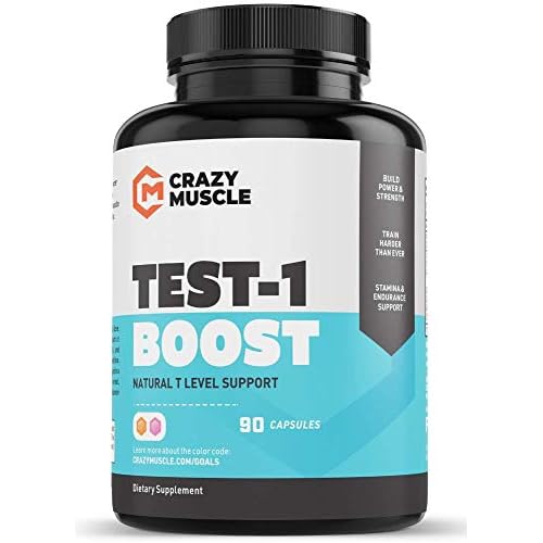 Crazy Muscle Testosterone Booster for Men and Women (over 1,300mg per capsule) to Increase Low Testosterone Levels by Crazy Muscle – Reverse The Effects of Low Test on Muscle and Fat – 90 Pills
