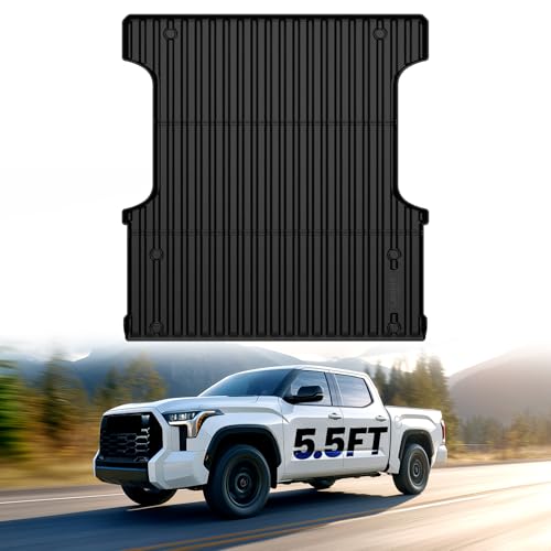 LASFIT Bed Mat for Toyota Tundra 2022-2026 5.5FT/5.5 Truck Bed All Weather 5.5 FT Bed Liner for Toyota Tundra 2026 2025 2024 2023 2022 Accessories TPE Trunk Mat Cargo Mat (Not Fit Drop-in Liners)