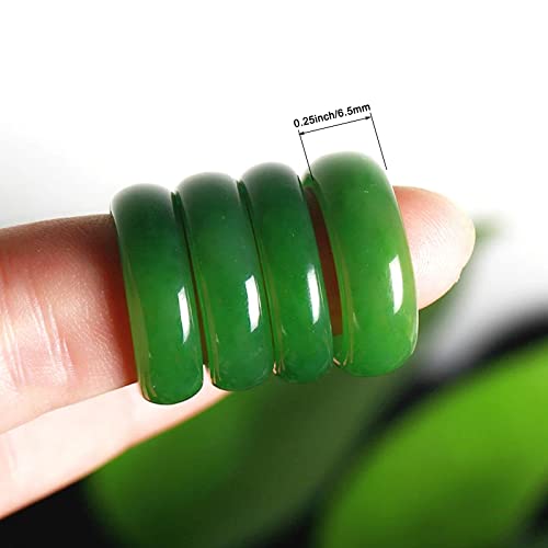 Jade Ring- Natural Green/White Hetian Jade, Green Jade Rings for Women Men, Jade Jewelry Crafts Gifts for Women(Ring Size:5-12)4