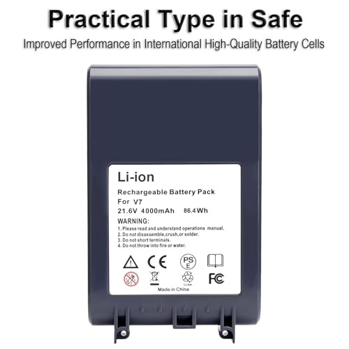 Image of Biswaye 21.6V V7 SV11 Battery Replacement Compatible with Dyson V7 Motorhead Animal Pro Trigger Absolute Allergy HEPA Car+Boat Cordless Vacuum Battery