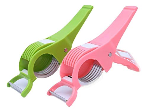 GT Plastic Vegetable Cutter with Peeler (2 Pieces, Color As per Availability)