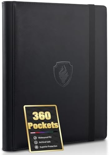 Premium 9 Pocket Card Binder for 360 Card, Fabmaker PU Trading Card Binder
