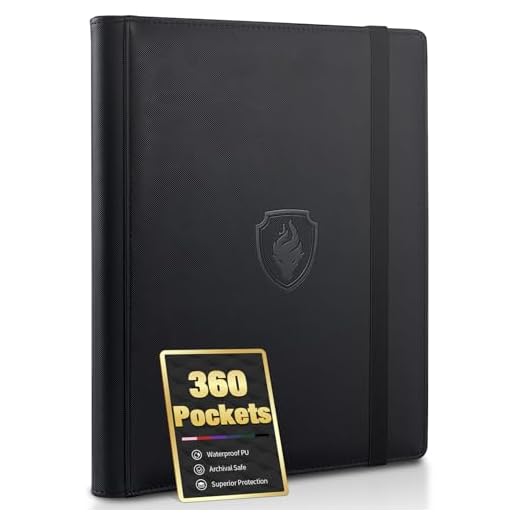 Trading Card Binder 9 Pocket, Fabmaker Card Collection Binder for 360 Cards, Premium PU Card Book, Sturdy Card Folders, Card Holder Binder, Card Album for MTC, TCG, Game Cards, Sports Cards, Black