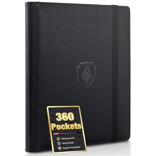 Premium 9 Pocket Card Binder for 360 Cards, Fabmaker PU...