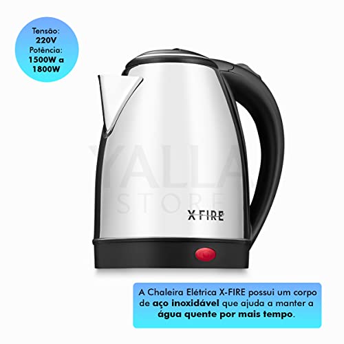 Chaleira Elétrica Xfire 220V 2 Litros Jarra Aço Inoxidável