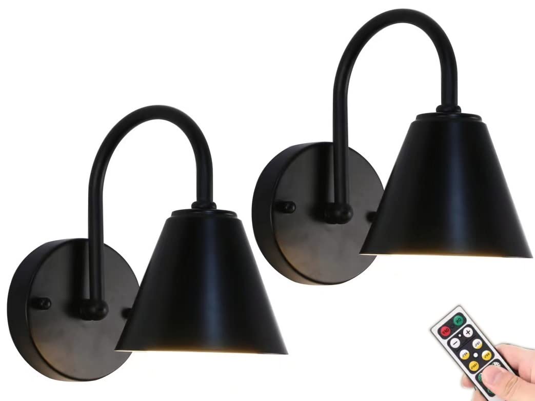 Buy HANHJ 2 Packs Wall Sconces Lighting Battery Operated LED Remote