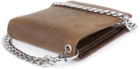 Kings Tailor Designer RFID Blocking Menโs Leather Wallet and Chain, Biker's Wallet