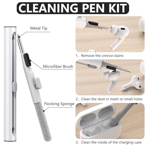 Ljusmicker for AirPods Pro Case Cover with Cleaner Kit,Soft Silicone Protective Cover for Apple AirPod Pro 2nd/1st Generation Cases for Women Men,AirPods Pro 2 Case Accessories with Keychain-Hot Pink