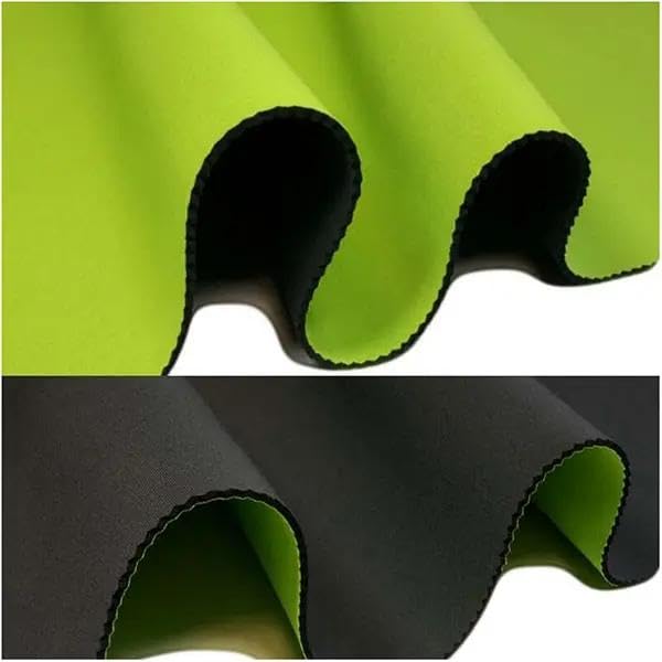 Kacperek - Neopren Stoff - Wärmeisolierender, Dicker Stoff - für Taucher, DIY-Projekte, Nähen - 135cm breit -0,5 Lfm - 3mm dick - 878g/mb, 651g/m2 - Hellgrün/Graphit