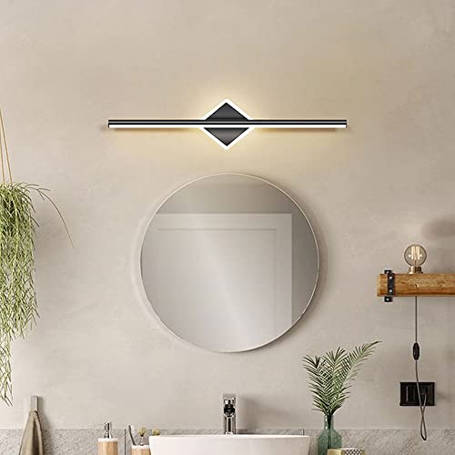 Lámpara de espejo LED lineal negro apliques de pared modernos para iluminación de baño 4