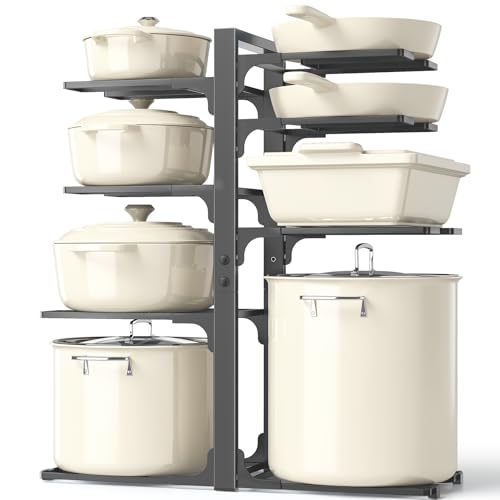Image of MUDEELA 8-Tier Pots and Pans Organizer under Cabinet, 20.8 inch H Heavy Duty