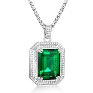 Gothic Punk Gemstone Necklaces for Men Women Sterling Silver CZ Diamond Accented 16-19 Carat Blue/Red/Green Stone Pendant Dragon Claw Necklace Jewelry Gift for Lover Husband