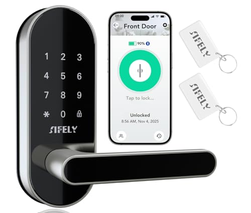 Keyless Entry Keypad Smart Door Lock with Handle & Knob – Digital Deadbolt for Front, Bedroom, Office & Interior Doors, App Control for Airbnb, Guests & Kids, Easy DIY Install (No Fingerprint)