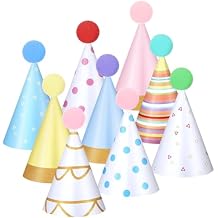 Panitay 40 Pcs Colorful Mini Small Party Hats for Stuffed Animals Paper Cone Tiny Birthday Hats Games AccessoriesCute Style